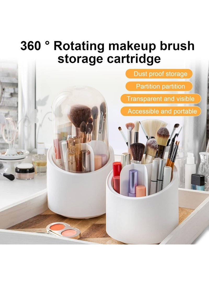NAMA Make Up Organiser Rotating Brush Holder Cosmetic Organiser Makeup Brush Storage with Lid Makeup Organiser Makeup Organiser for Washbasin Bathroom - Image 5